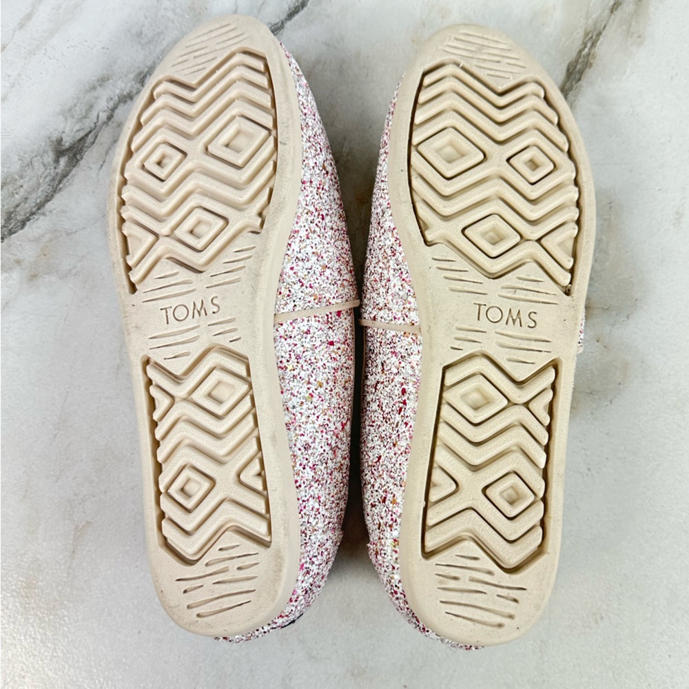 NWOT Toms Alpargata Natural Glitter Slip On Shoes Sneakers Flats Loafers, 8.5 - Picture 12 of 13